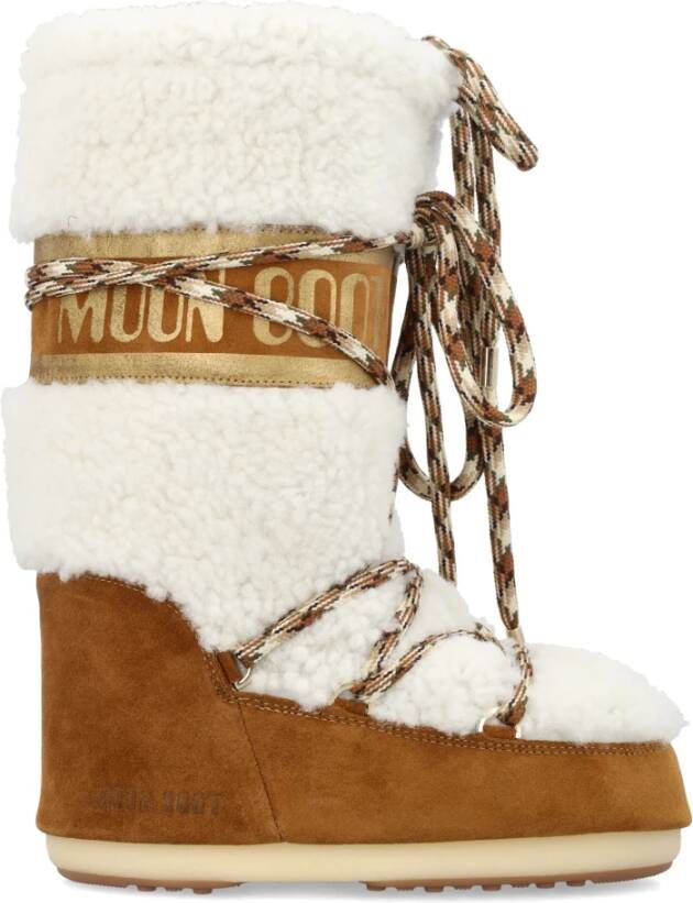 Moon boot Natuurlijke Shearling Gesloten Schoenen Aw24 Brown Dames