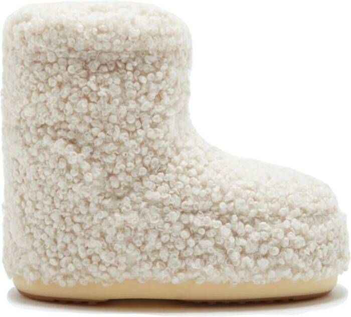 moon boot Nep krullende laarzen in crème Beige Dames