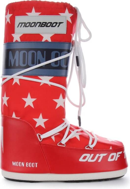 moon boot Retro Biker Laarzen Rood Blauw Red Dames