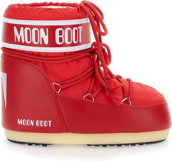 moon boot Rode Icon Low Nylon Winterlaarzen Red Dames