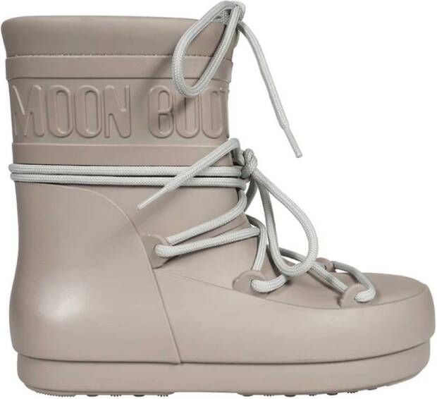 Moon boot Rubberen regenlaarzen met reliëf logo Gray Dames