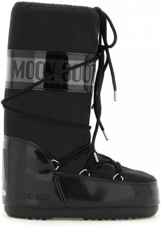 moon boot satin snow boots icon Zwart Dames