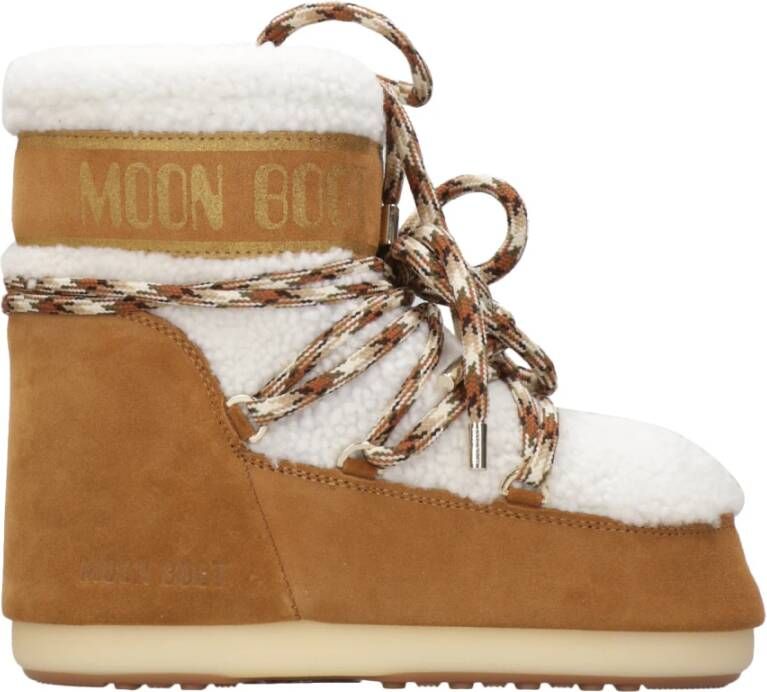 moon boot Schapenvacht Winterlaarzen Waterdicht Brown Dames