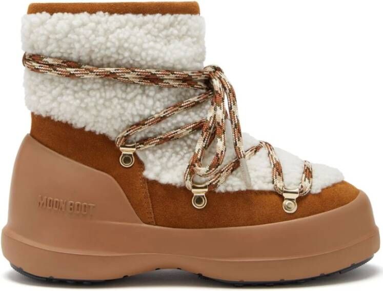 Moon boot Shearling Veterschoenen voor de Winter Brown Dames