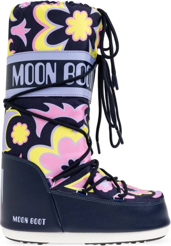 Moon boot Icon Laarzen in Bedrukt Canvas en Synthetisch Leer Multicolor Dames