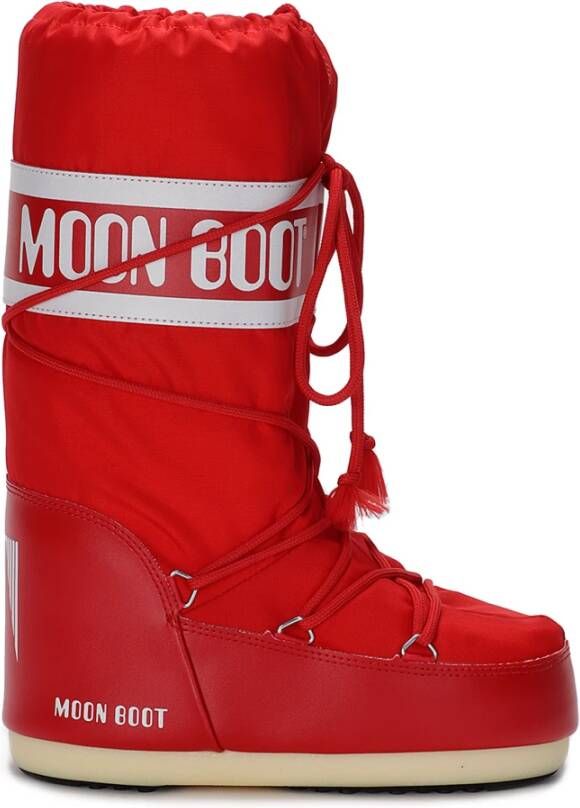 moon boot Snowboots met ronde neus en aantrekkoord Red Dames