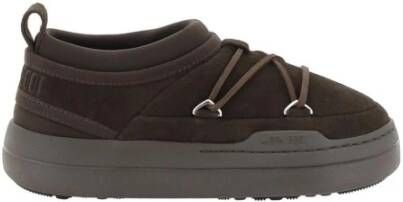 Moon boot Suede Platform Sneakers met Iconic Monogram Brown Dames