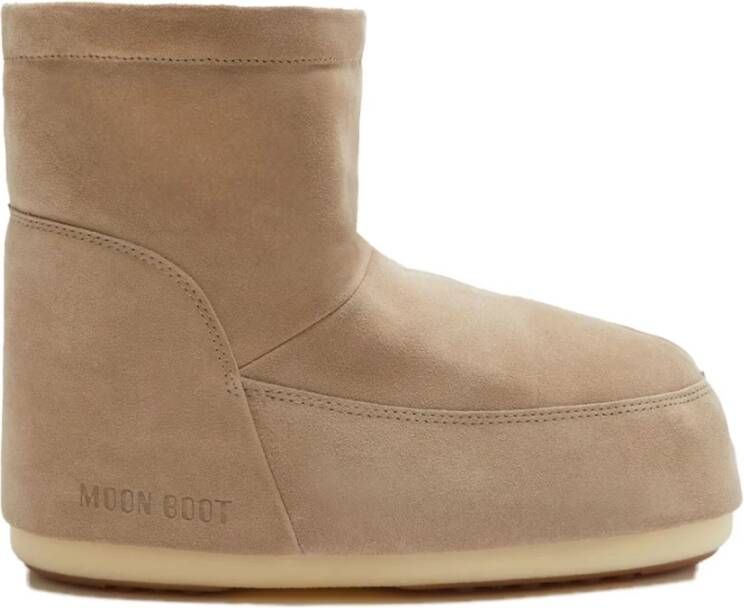 moon boot Suède Sneeuwlaarzen Zand Logo Beige Dames