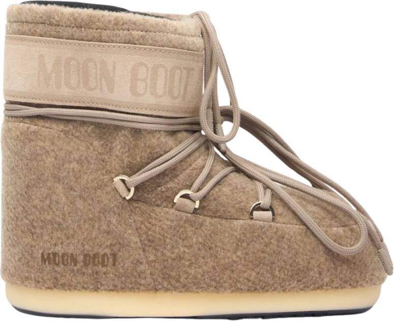 moon boot Vilt Lage Laarzen met Logo Paneel Beige Dames