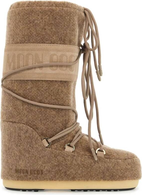 Moon boot Vilt Sneeuwlaarzen met Logoband Beige Dames