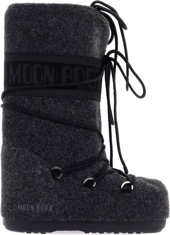 Moon boot Vilt Sneeuwlaarzen met logoband Gray Dames