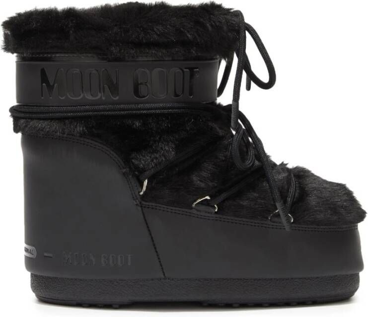 moon boot Winterlaarzen met nepbont en veters Black Dames