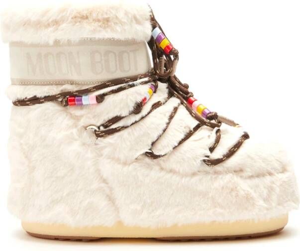 MOON BOOT Snowboots Dames Icon Low Faux Fur Beads Maat: 36 38 Materiaal: Faux Fur Kleur: Beige