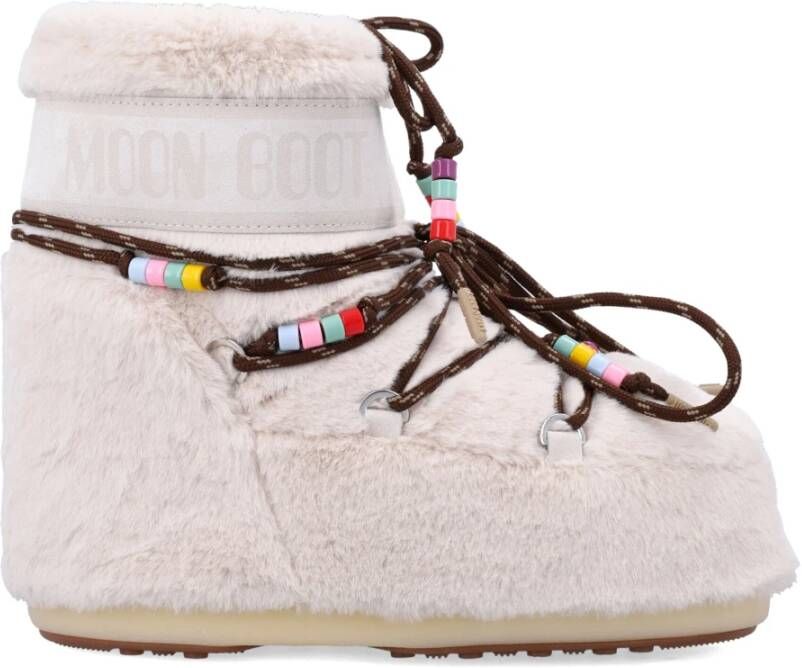 Moon boot Witte Gesloten Schoenen Icon Low Faux-Fur Beige Dames