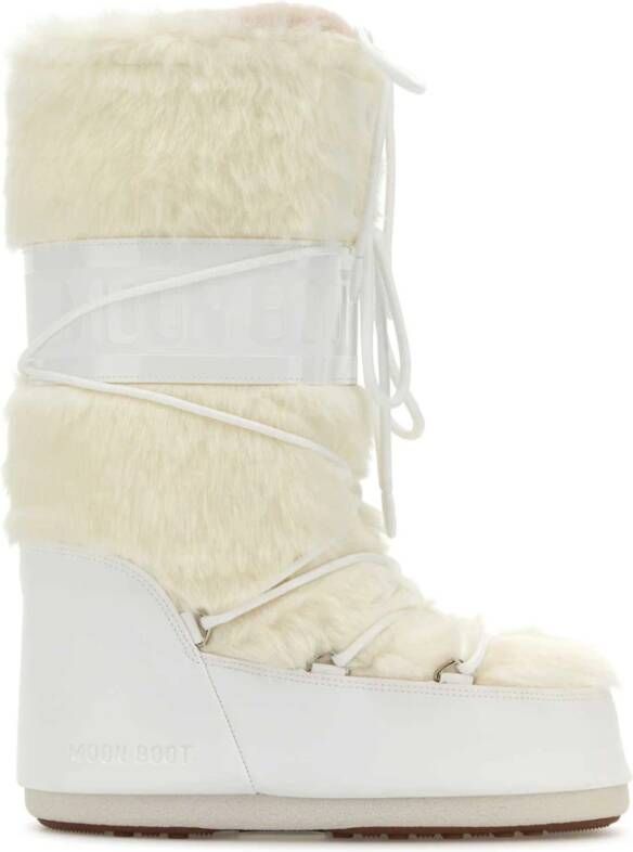 moon boot Witte Icon-laarzen met eco bont White Dames