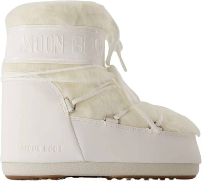 Moon boot Witte Eco Bont Icon Lage Enkellaarzen White Dames