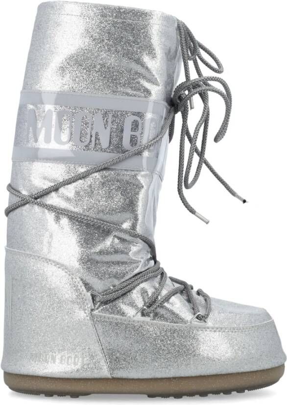 Moon boot Zilver Glitter High-Top Schoenen Gray Dames