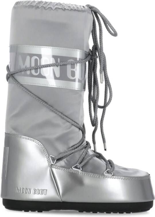 Moon boot Zilveren sneeuwlaarzen met PVC-afwerking Gray Dames