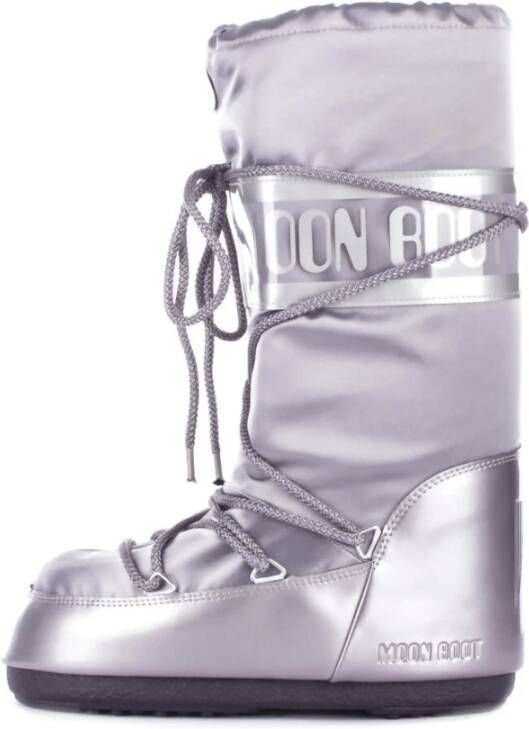 Moon boot Zilveren sneeuwlaarzen met PVC-afwerking Gray Dames