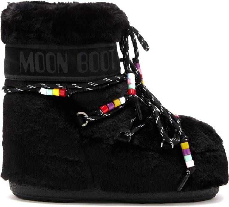 Moon boot Zwarte Faux-Fur Kralen Ontwerp Laarzen Black Dames