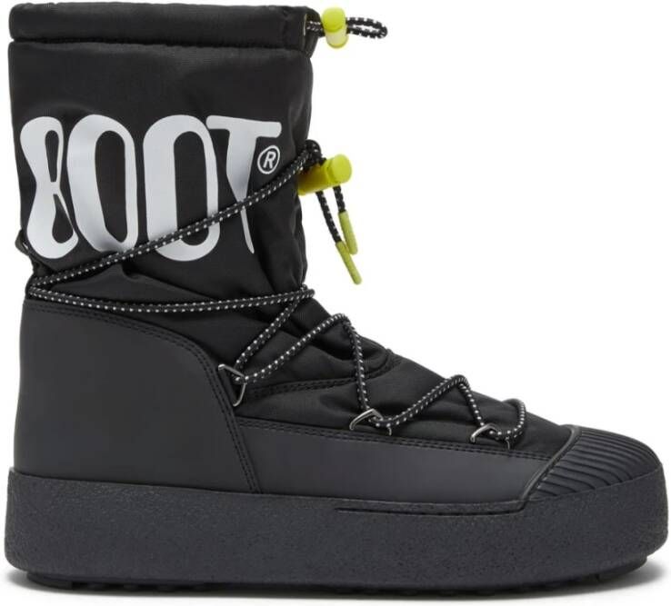 moon boot Zwarte platte schoenen met PVC-details Black Heren