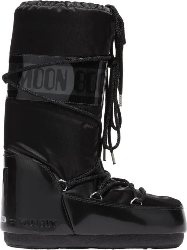 moon boot Zwarte Satijnen Icon Glance Laarzen Black Dames