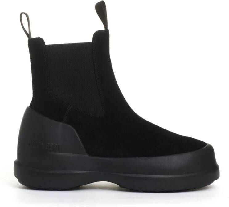 moon boot Zwarte Suède Chelsea Enkellaarzen Black Dames