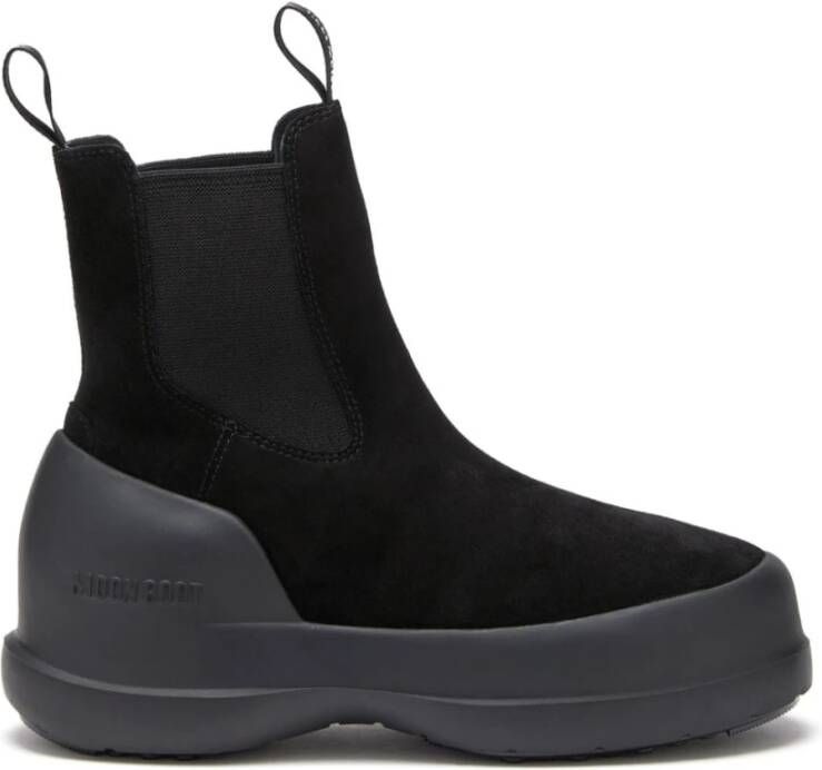 moon boot Zwarte Suède Chelsea Laarzen Black Dames