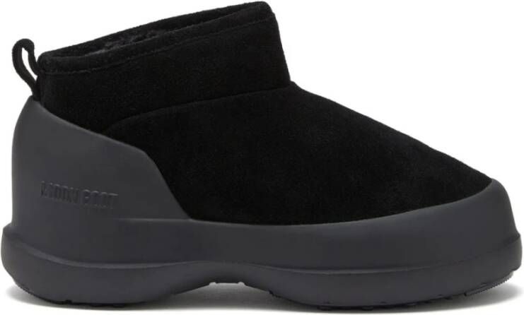 Moon boot Zwarte Suède Bontgevoerde Winterlaarzen Black