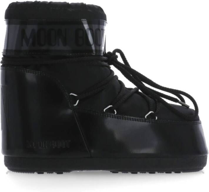 moon boot Zwarte Waterdichte Enkellaarzen met Trekkoorden Black Dames