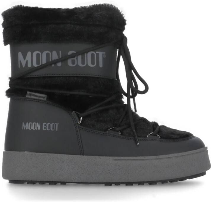 moon boot Zwarte Winterlaarzen met Bontinzetten Black Dames