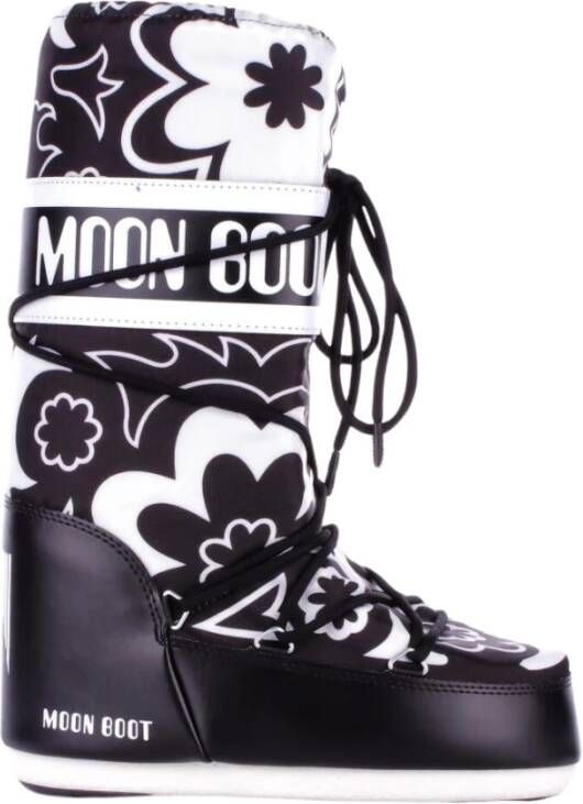 Moon boot Zwarte Winterlaarzen met Nylon Bovenwerk Black Dames