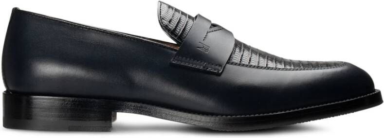 Moreschi Donkerblauwe Tejusleren Loafer Blue Heren