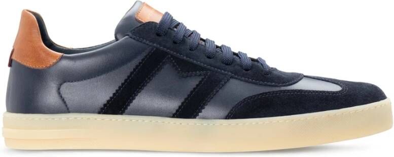 Moreschi Marineblauwe Leren Sneaker met Boxzool Blue Heren