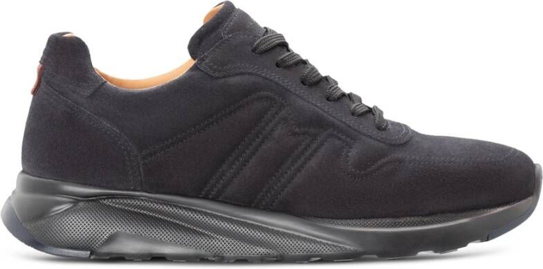 Moreschi Zwarte suède sneaker Black Heren