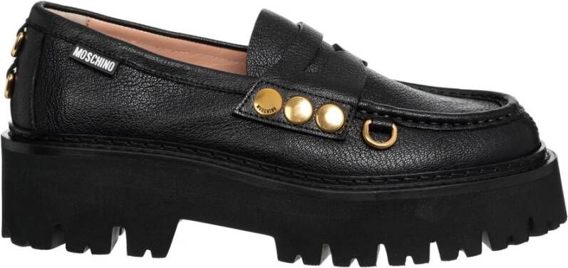 Moschino Casual Instap Schoenen Effen Kleur Black Dames