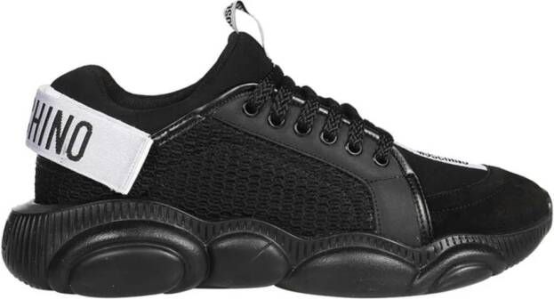 Moschino Contrasterende Low-top Sneakers Black Heren