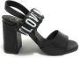 Moschino Dames Love Sandaal met Blokhak Zwart Leer Black Dames - Thumbnail 1