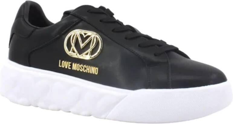 Moschino Dames Sneaker Love van leer in zwart Dames