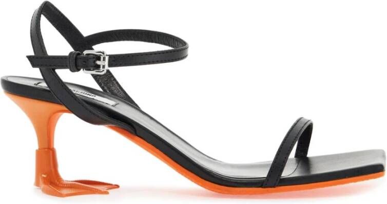 Moschino Eendenpoot Leren Sandalen Black Dames