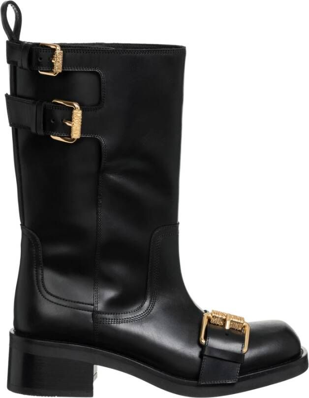 Moschino Boots & laarzen Logo Multistrap in zwart