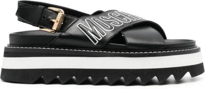 Moschino Flat Sandals Black Dames