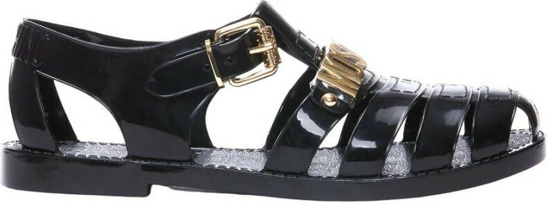 Moschino Flat Sandals Zwart Dames