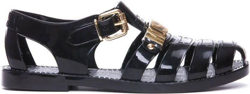 Moschino Platte sandalen Black Dames