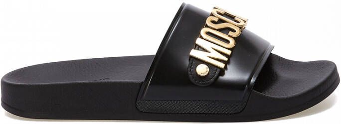 Moschino Zwarte platte schoenen voor heren Black Heren