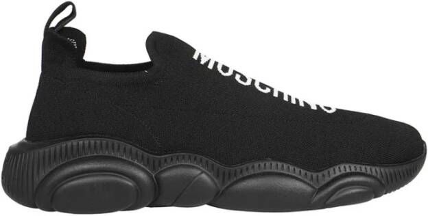 Moschino Gebreide sok-sneakers met contrasterende details Black Heren