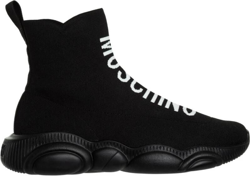 Moschino Hoge Top Plain Sneakers Black Heren