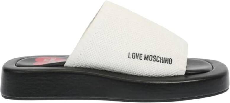 Moschino Zwarte en witte Love klompen voor White