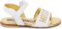 Moschino Lage Leren Sandaal met Logo Lettering en Strass White Dames - Thumbnail 1