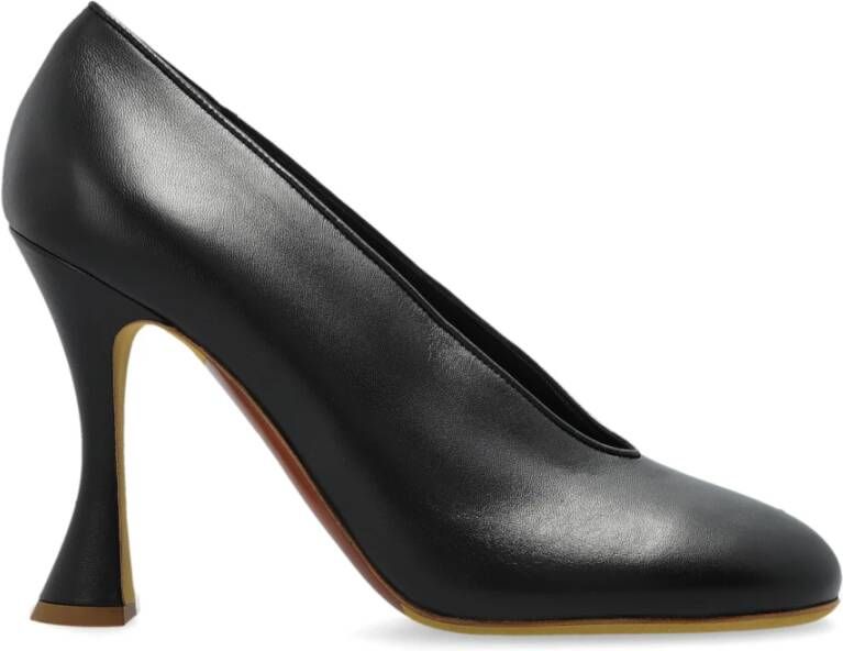 Moschino Leren hakken schoenen Black Dames